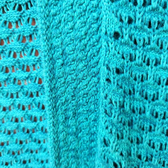 Loose Knit Short Sleeve Open Front Shrug Sweater Ladies Petite Size Small - Picture 4 of 6